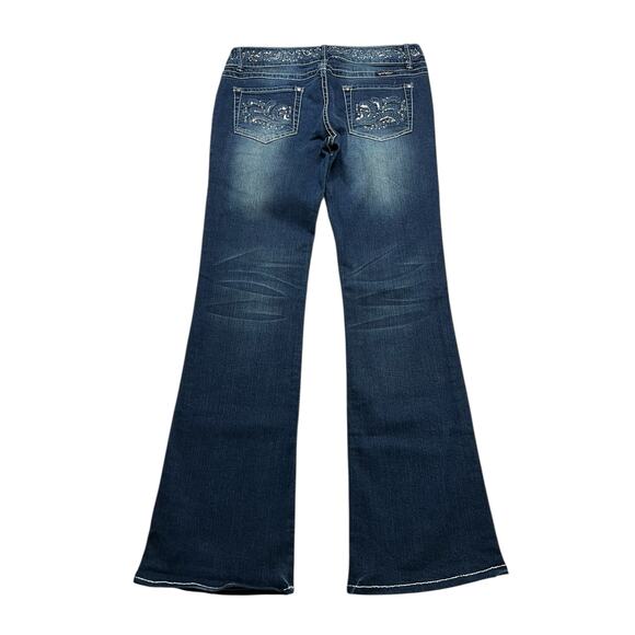 Y2K Trinity Ranch Women’s Jeans Sz 12 Dark Blue Bedazzled boho Western 30x31 - Picture 6 of 16